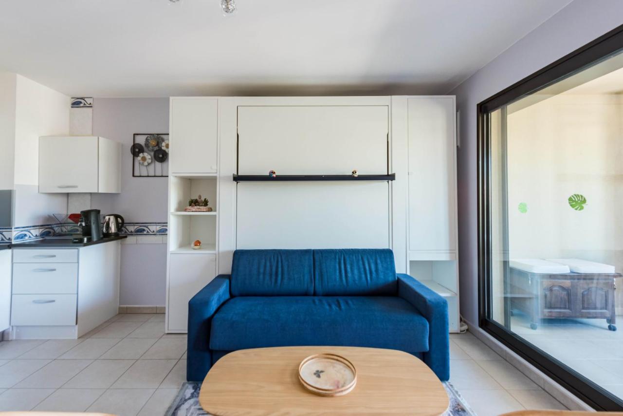 Beau Studio Veranda A Deux Pas De La Mer - Parking Inclus 胡安莱潘 外观 照片